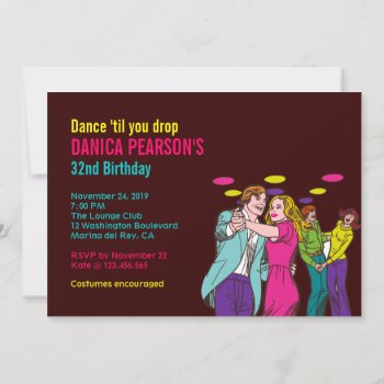70's Disco Party - Dance Invitation by thepapershoppe at Zazzle
