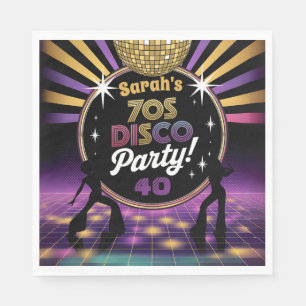70's disco party seventies hippy birthday rave napkins