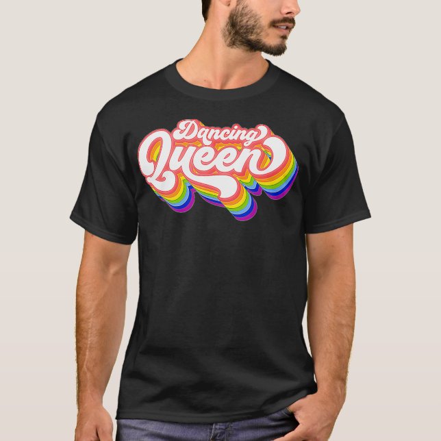 70s Disco Rainbow Dancing Queen T-Shirt (Front)