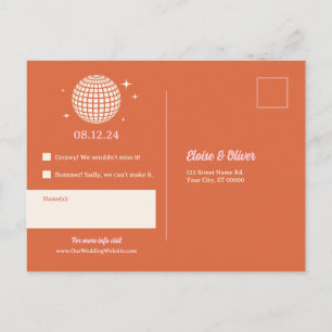 70s Disco Sparkles Colorful Modern Retro Wedding Postcard