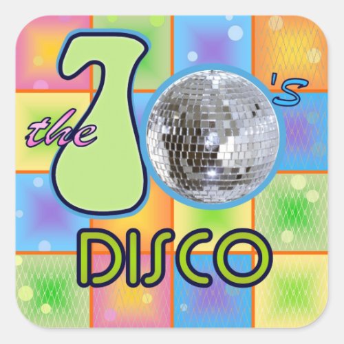 70s Disco Square Sticker