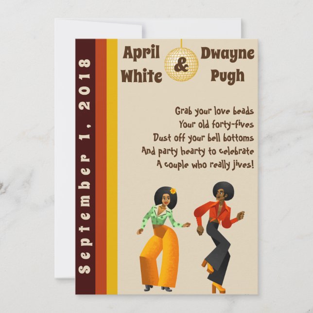 70s Disco Style Invitation (Front)