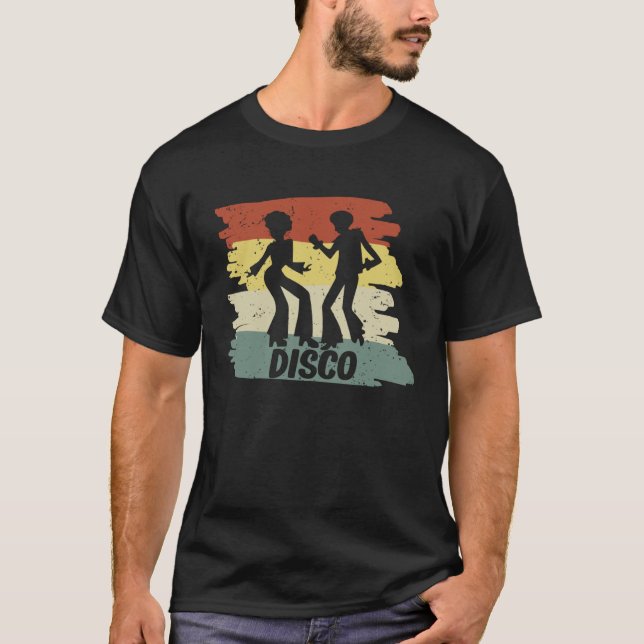 70s Disco Themed Vintage Retro Dancing T-Shirt (Front)