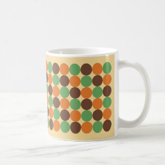 70's Dots Avocado Green Burnt Orange Harvest Gold Coffee Mug