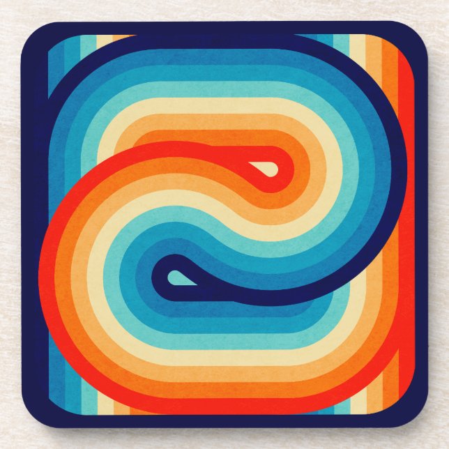 70s Double Wave Beverage Coaster (Front)