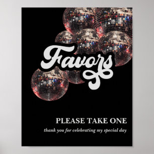 70s Favor Sign Disco Ball Party Decor