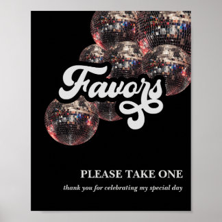 70s Favor Sign Disco Ball Party Decor