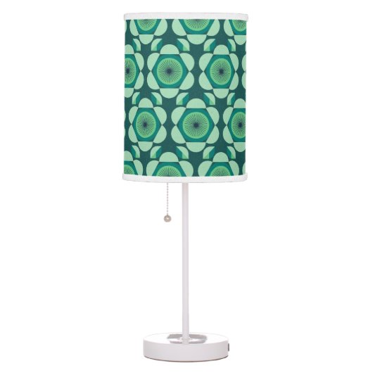 70s floral vibe - green and blue table lamp (Right)