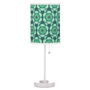 70s floral vibe  - green and blue table lamp