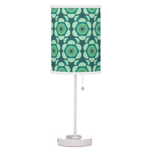 70s floral vibe  _ green and blue table lamp