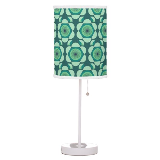 70s floral vibe - green and blue table lamp (Left)