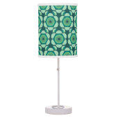 70s floral vibe - green and blue table lamp (Front)