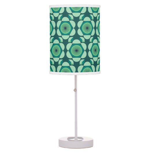 70s floral vibe  - green and blue table lamp (Front)