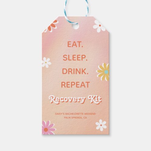 70s Flower Power Bachelorette Recovery Kit Tag