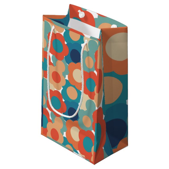 70s Flowers  Small Gift Bag (Front Angled)