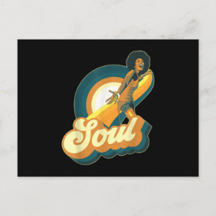 70s Funk Afro Disco Soul Announcement Postcard