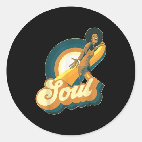 70s Funk Afro Disco Soul Classic Round Sticker