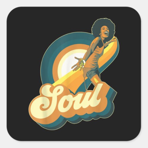 70s Funk Afro Disco Soul Square Sticker