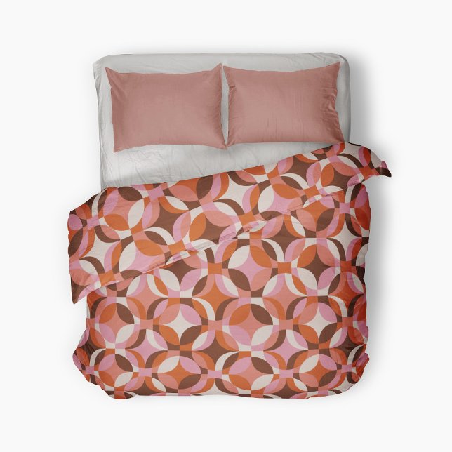 70s geometric circle shapes colorful red retro duvet cover (Creator Uploaded)