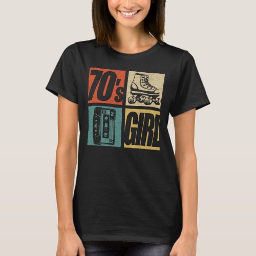 70s Girl 1970s Fashion 70 Theme Party Seventies   T_Shirt