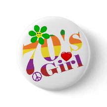 70's Girl Retro Button