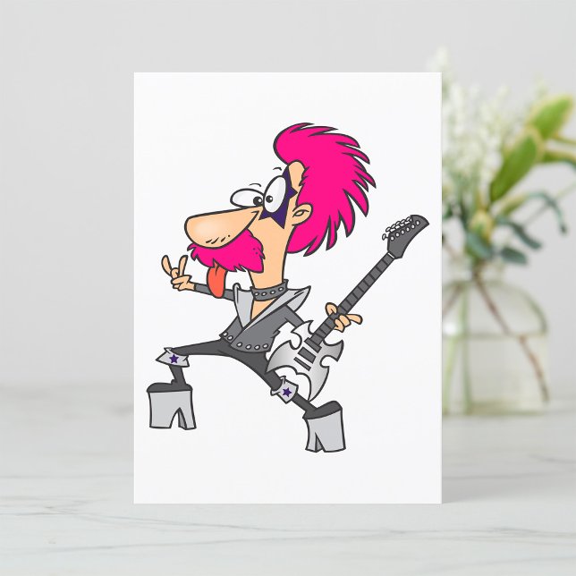 70s Glam Rock Star Pink Mohawk Punk Musician Invitation (Creator Uploaded)