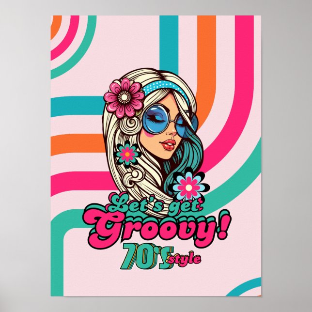 70s Groovy Boogie Retro Disco  Poster (Front)