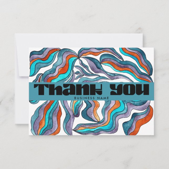 70s Groovy Business Retro Package Insert Thank You Card (Front)