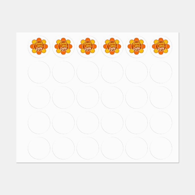 70s Groovy "Good Vibes Only" Daisy Flower Sticker (Sheet)