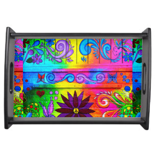 70's groovy hippie serving tray