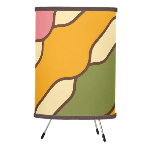 70s Groovy Retro Colorful Pattern Tripod Lamp
