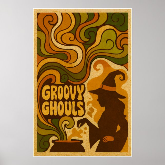 70s Halloween Retro Witch Poster (Front)