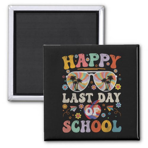 70s Happy Last Day Of School Groovy Teacher Boys G Magnet