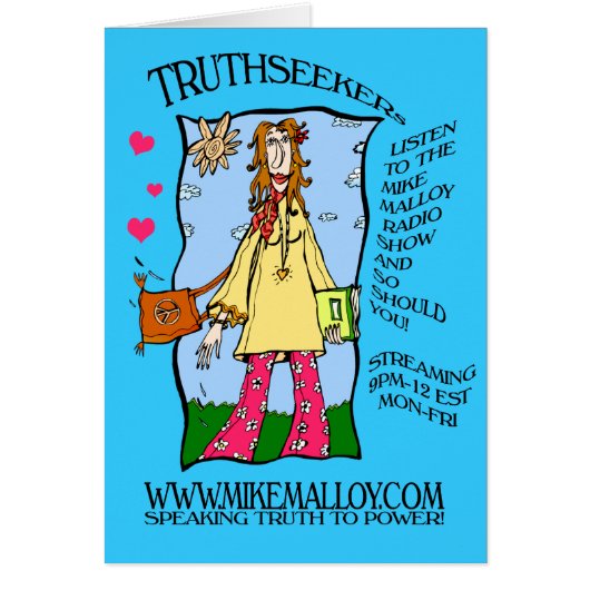 70's HIPPIE GIRL  TRUTHSEEKER CARD (Front)