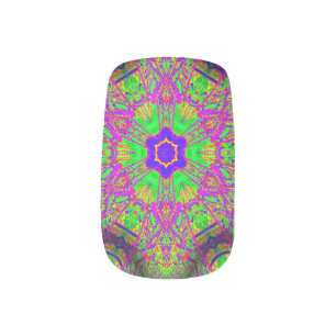 70's hippie groovy 6-point star minx nail wraps