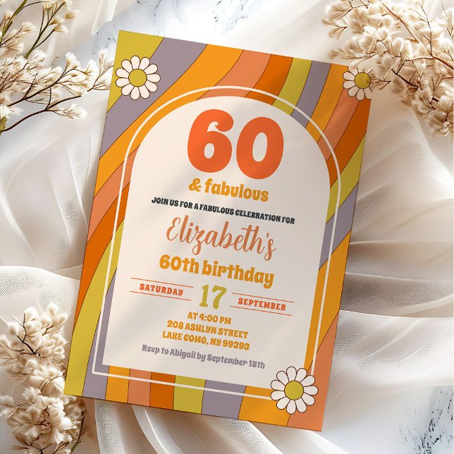 70's Hippie Groovy Adult Any Age Birthday Invitation (Creator Uploaded)