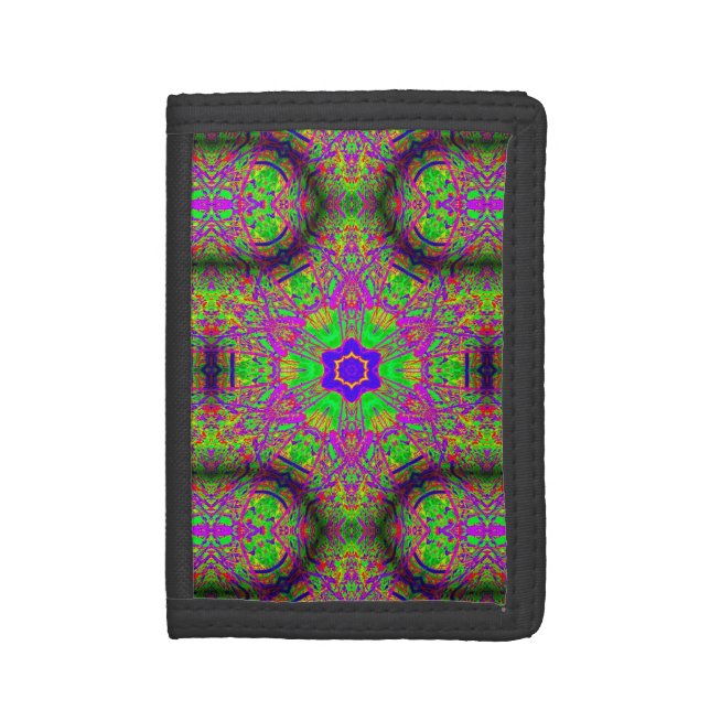 70's hippie groovy psychedelic trifold wallet (Front Vertical)
