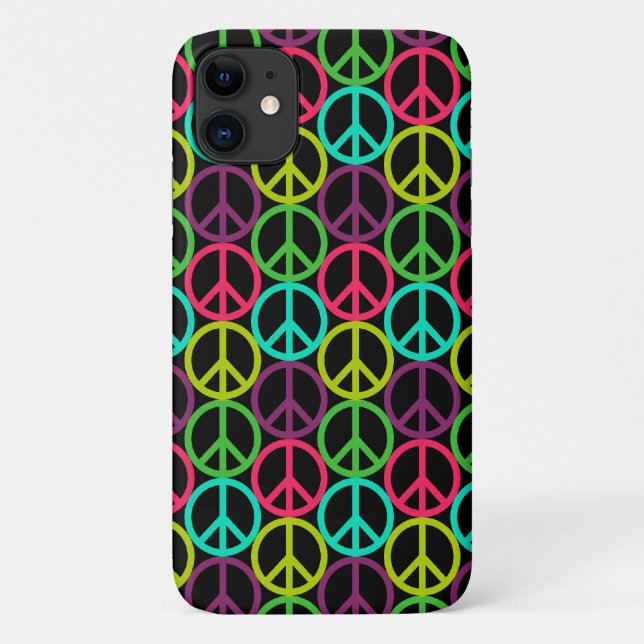70's Hippie Peace Sign Pattern Case-Mate iPhone Case (Back)