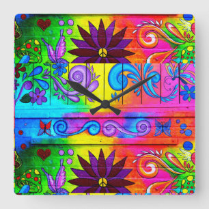 70's hippie psychedelic clock