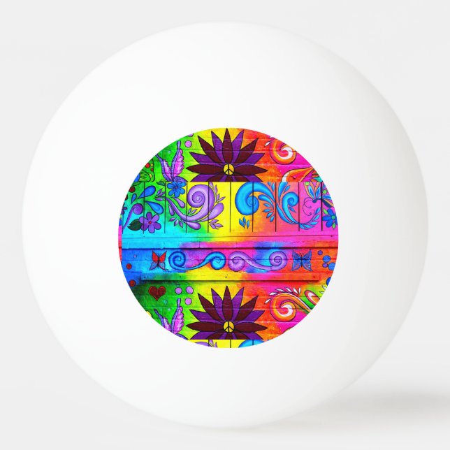 70's hippie style ping pong ball (Front)