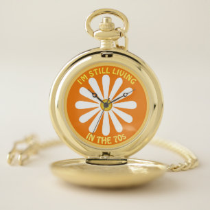 70s hippy daisy Pocket Watch