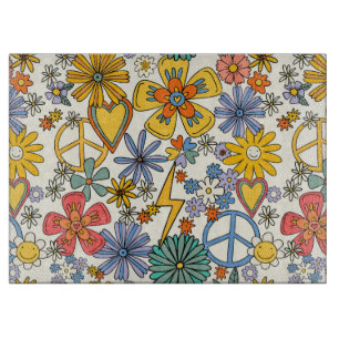 70's Hippy Style Floral  Cutting Board