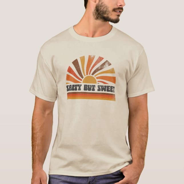 70s Inpired Retro Summer Sunset Sunrise Sun Rays T-Shirt (Front)