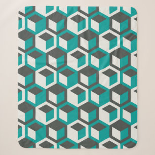 70s inspired abstract retro geometric seamless pat sherpa blanket