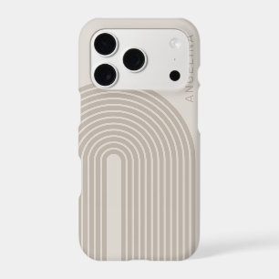 70s Inspired Line Art - Neutral Rainbow Arch iPhone 17 Pro Case