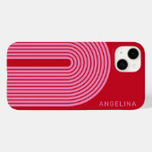 70s Inspired Line Art - Red Pink Rainbow Arch Case-Mate iPhone Case (Back (Horizontal))