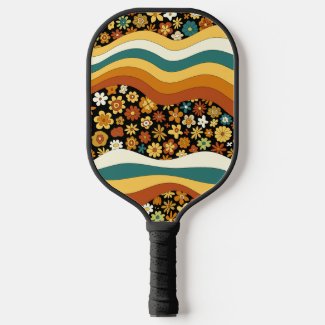 70s Inspired Retro Floral Groovy Stripes Pattern