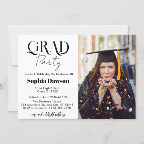 70s_Inspired Retro Graduation Party Photo  Invitation