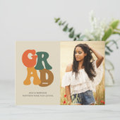 70s-Inspired Typography Photo Graduation Party Invitation (Standing Front)