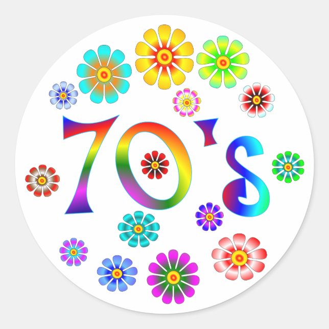 70s Love Classic Round Sticker (Front)